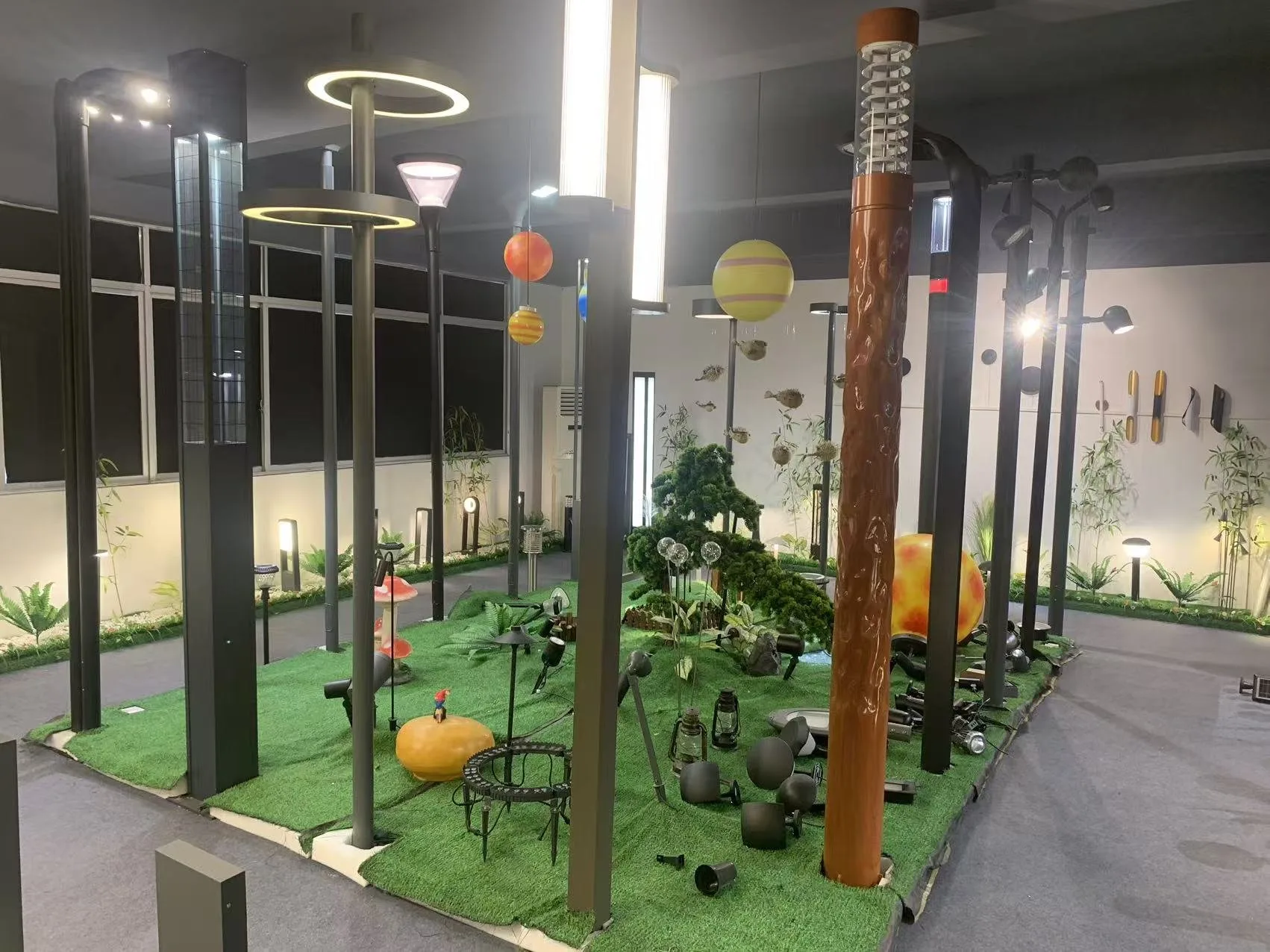 Outdoor lighting showroom panoramic view