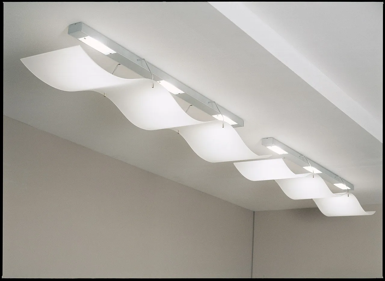 LED ceiling lighting in modern Saudi office